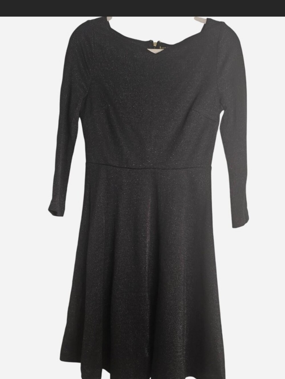 kate spade Black Sparkle Long-Sleeve Fit & Flare Dress